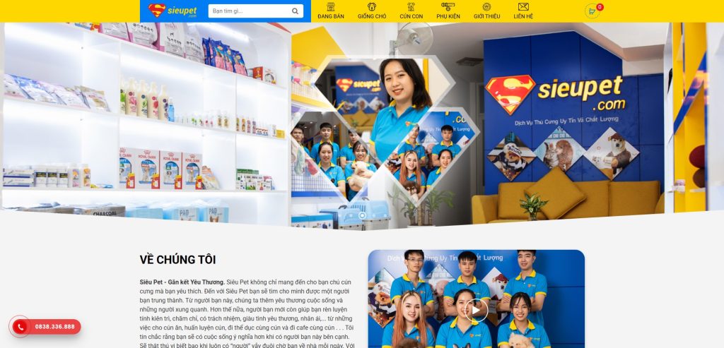 giao diện web sieupet